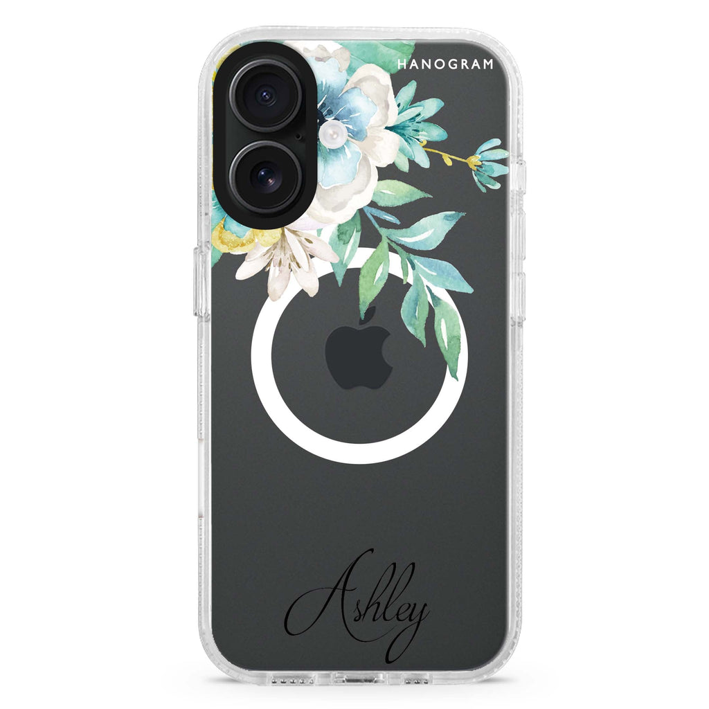 Watercolor Flowers Magsafe 兼容水晶透明保護殼