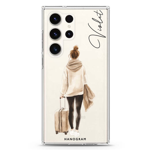 Weekend Stroll Samsung Galaxy Ultra 可加名字透明保護殼，適用 S26/S25/S24/S23 Ultra，圖1