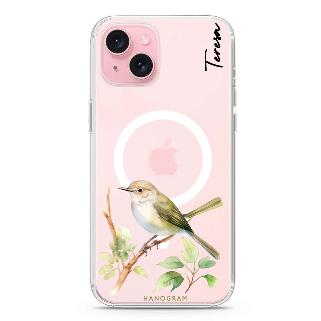 Warbler Whisper iPhone 15 Plus Magsafe 兼容水晶透明保護殼
