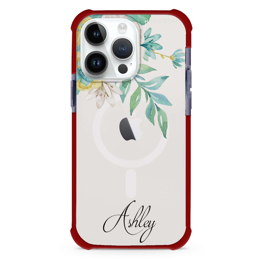 Watercolor Flowers iPhone Magsafe 兼容超強防摔保護殼
