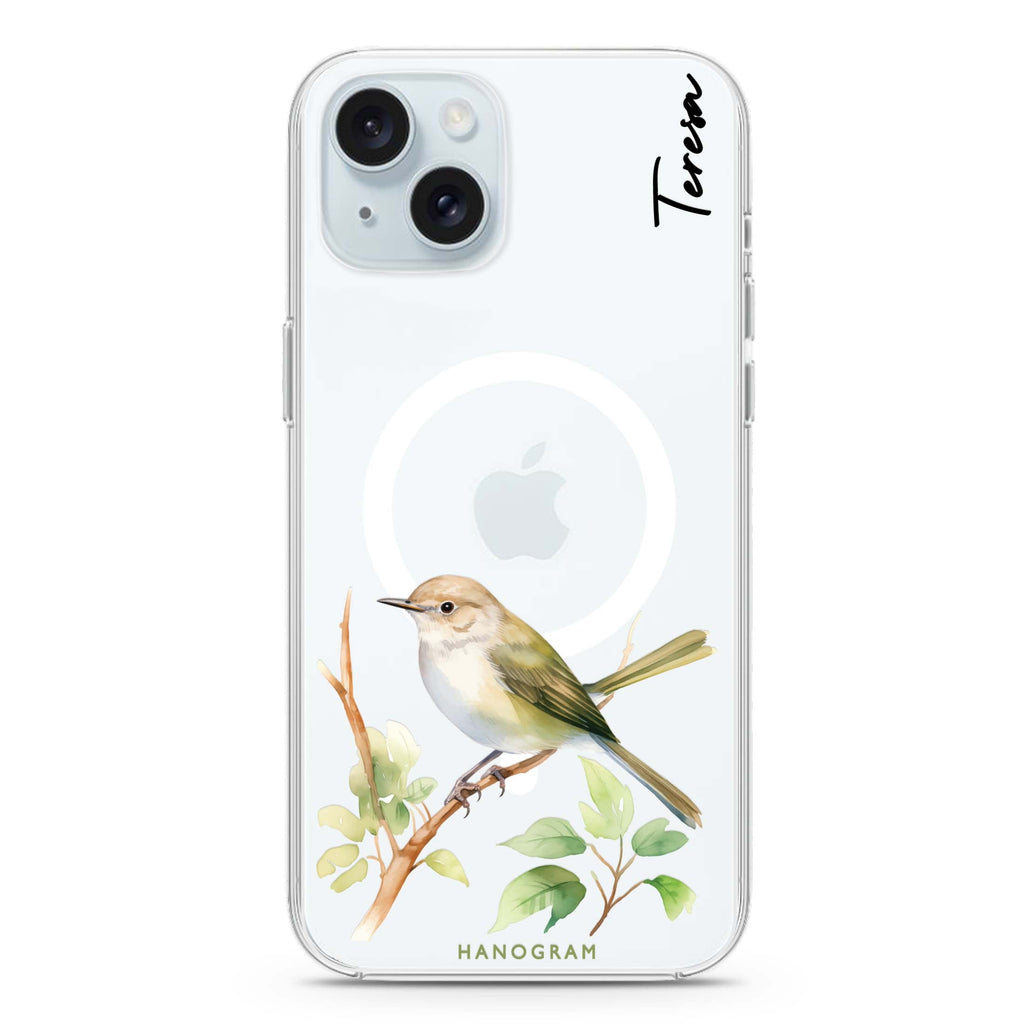 Warbler Whisper iPhone 15 Magsafe 兼容水晶透明保護殼