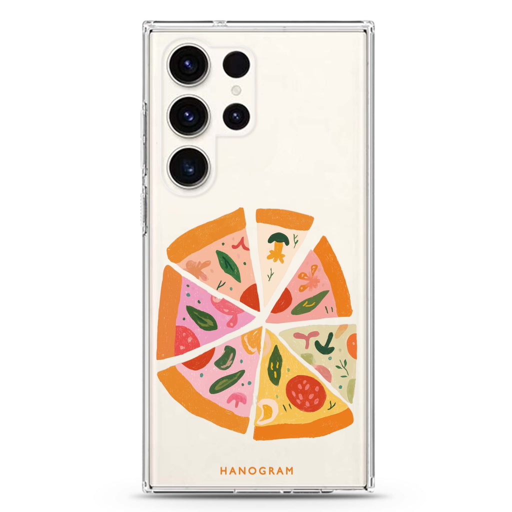 Pastel Pizza Dream Samsung Galaxy Ultra 透明保護殼，適用 S26/S25/S24/S23 Ultra，圖1