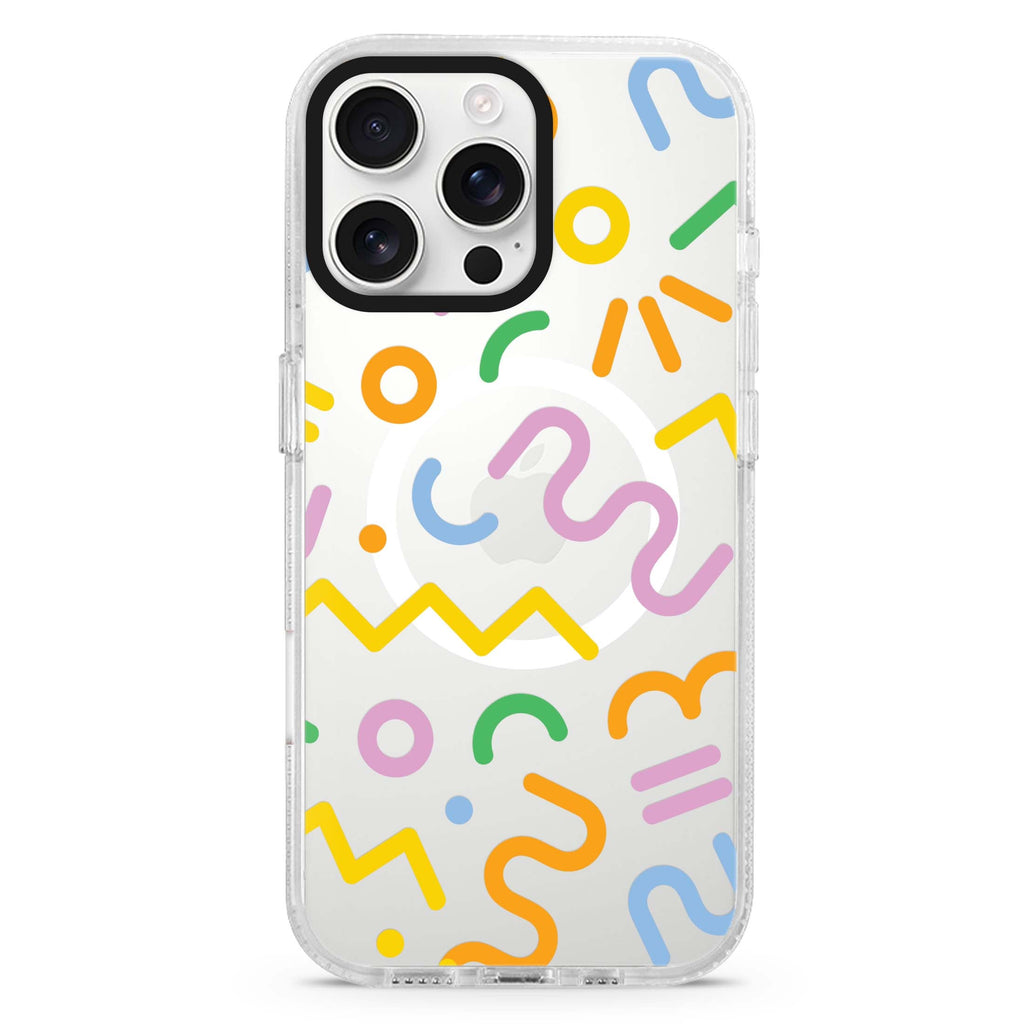 Abstract Doodles Magsafe 兼容水晶透明保護殼