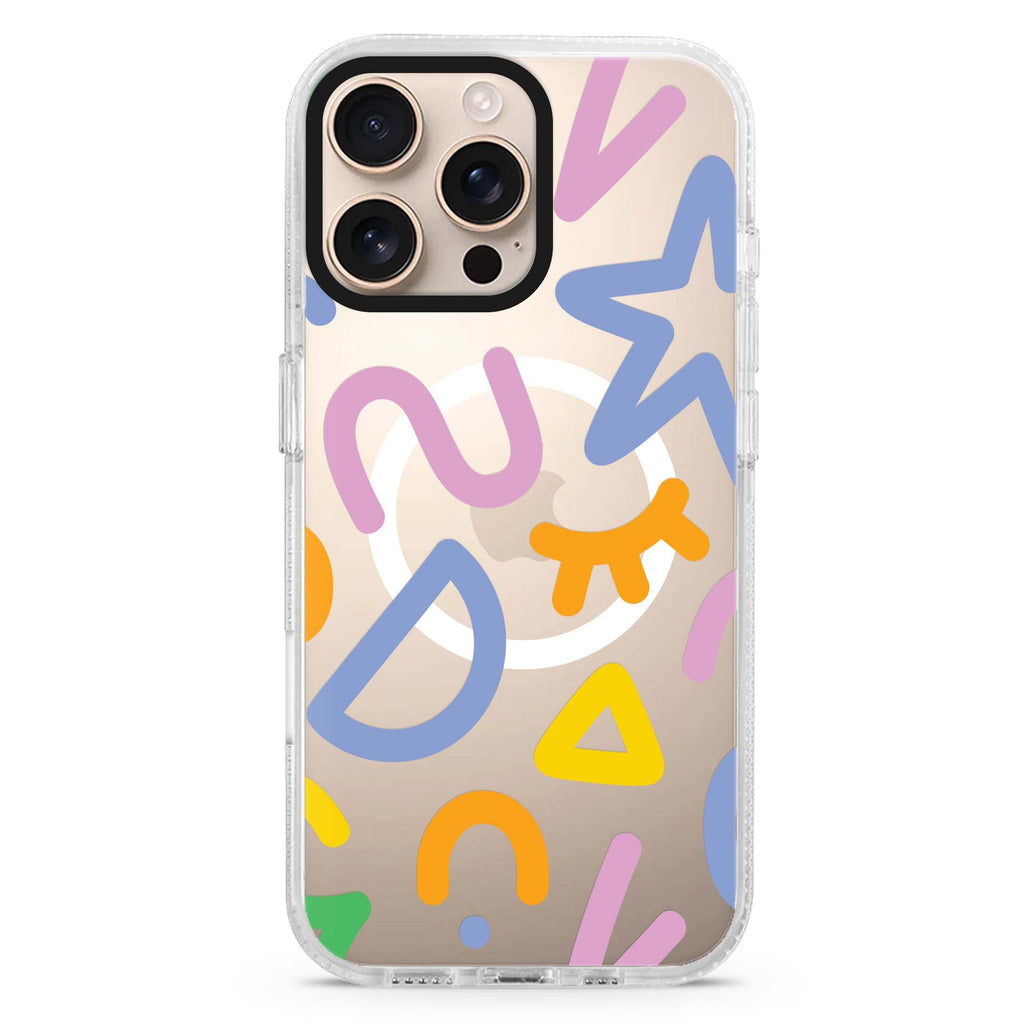 Abstract Doodles Magsafe 兼容水晶透明保護殼