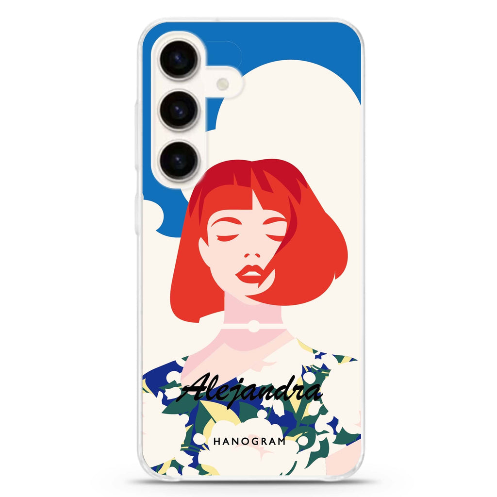 Spring I Samsung Galaxy S26/S25/S24 可加名字水晶透明保護殼正面展示