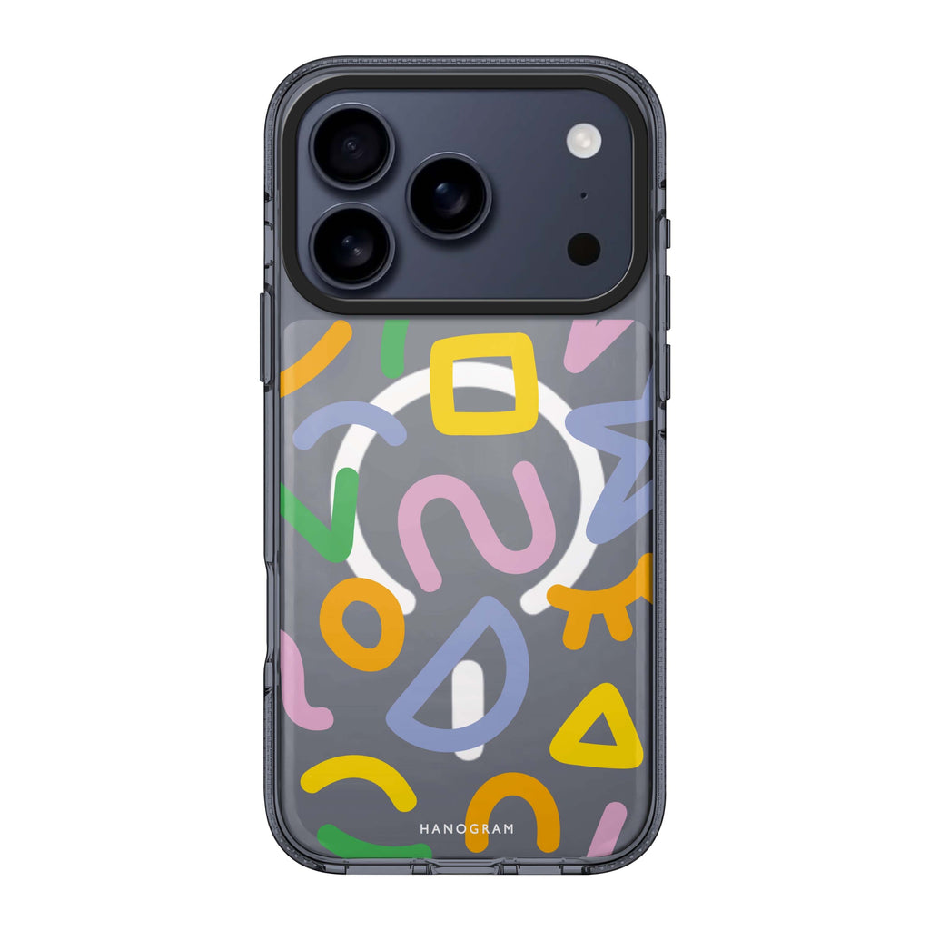 Abstract Doodles 款式 6 iPhone 17 Pro Max MagSafe 水晶透明保護殼 抽象圖案設計 圖1
