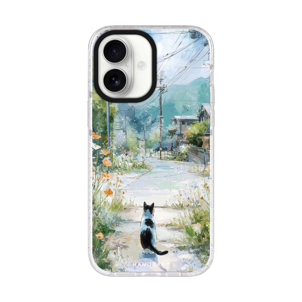 Sunny Day with a Cat iPhone 17 水晶透明保護殼正面展示