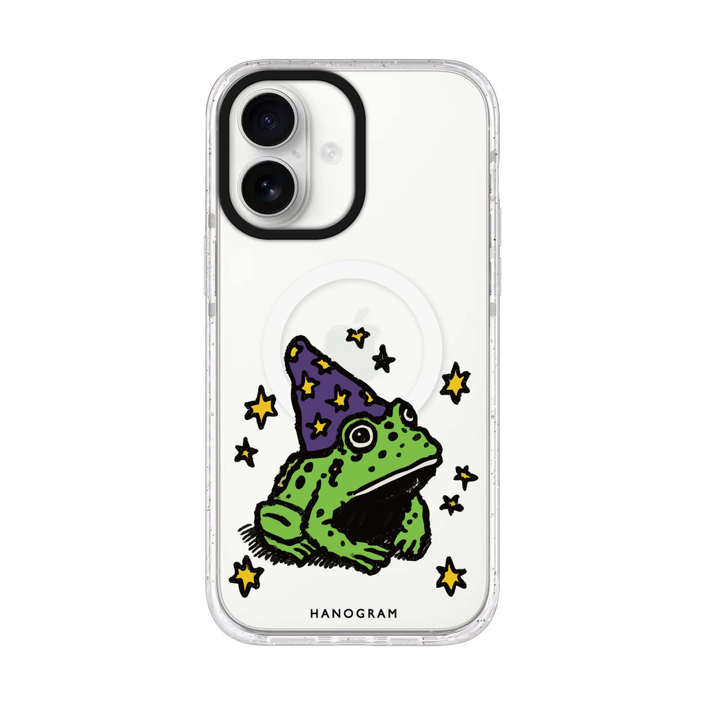 Starry-Nosed Wizard Frog iPhone 17 水晶透明保護殼正面展示