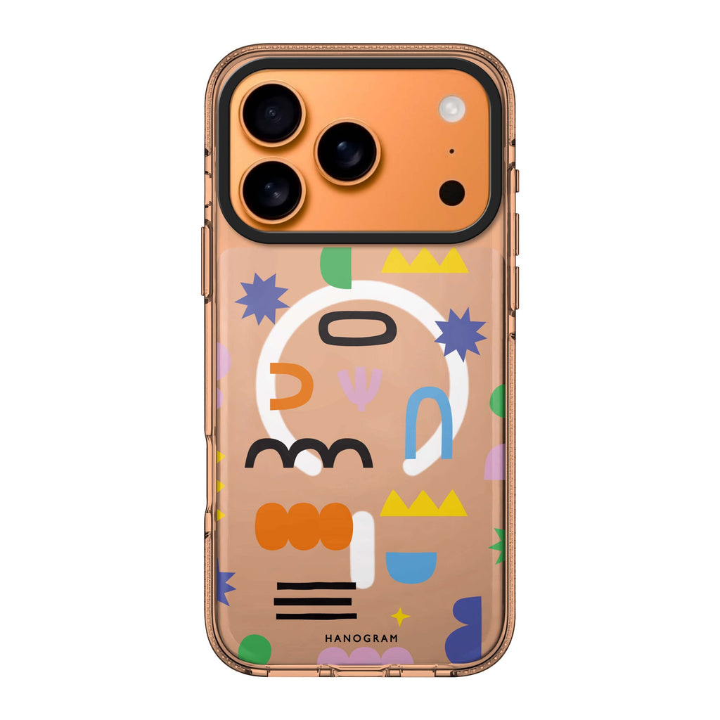 Abstract Doodles Pattern 款式 2 iPhone 17 Pro Max MagSafe 水晶透明保護殼 抽象圖案設計 圖1