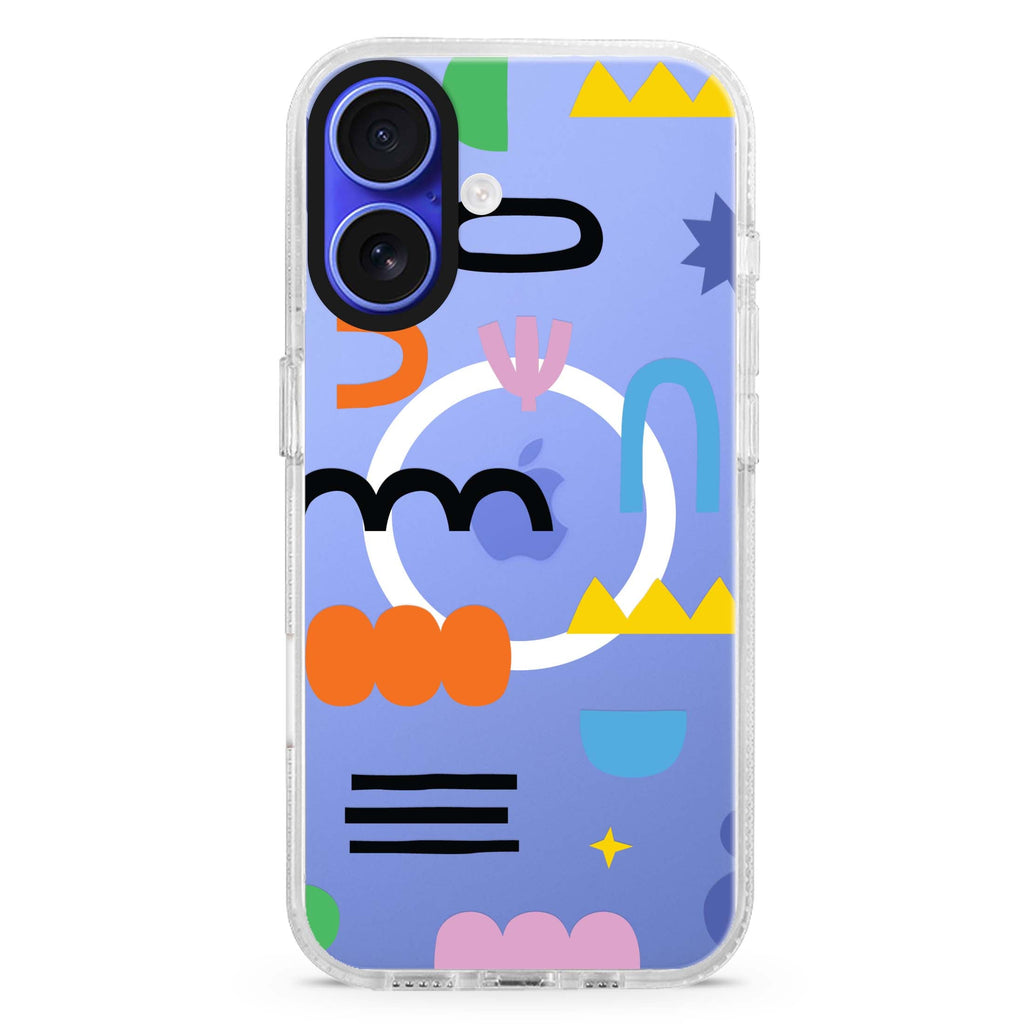 Abstract Doodles Pattern Magsafe 兼容水晶透明保護殼