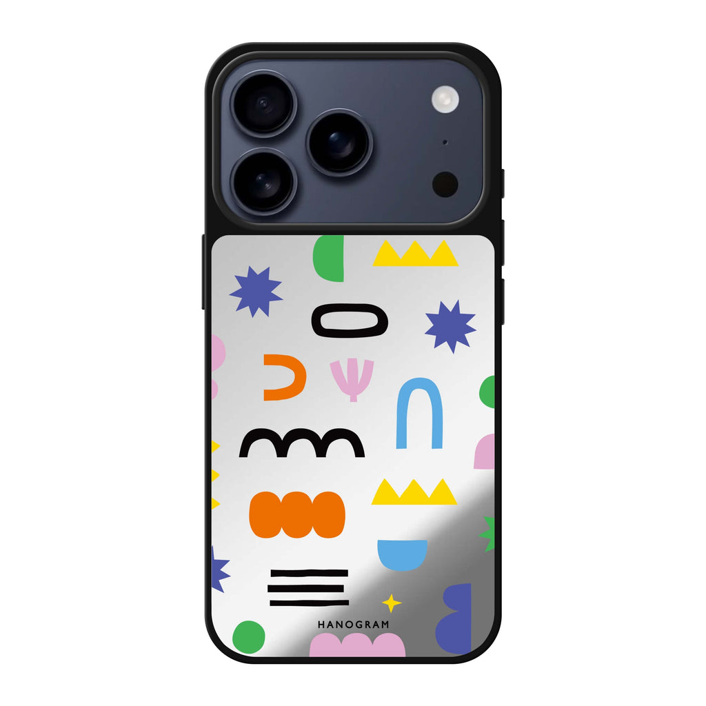 Abstract Doodles Pattern 款式2 抽象藝術 iPhone 17 Pro Max 鏡面手機殼主圖