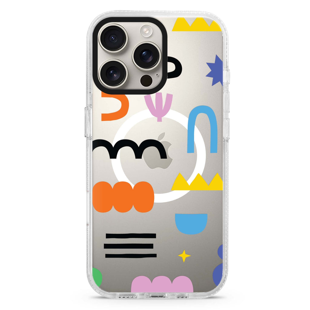 Abstract Doodles Pattern Magsafe 兼容水晶透明保護殼