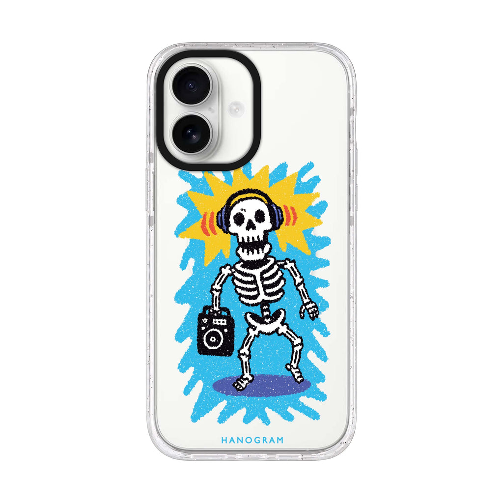 Retro Bones iPhone 17 水晶透明保護殼正面展示