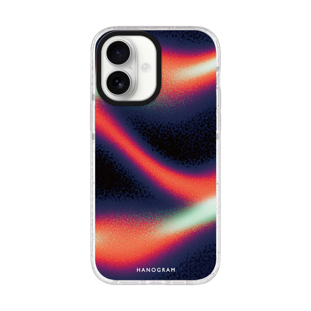 Neon Drift iPhone 17 水晶透明保護殼正面展示