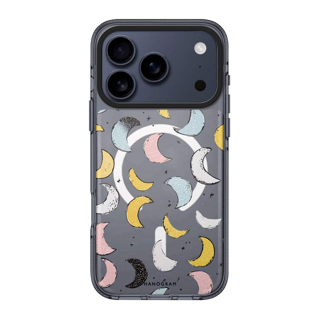 Dreamy Moon Doodles iPhone 17 Pro Max MagSafe 水晶透明保護殼 月亮圖案設計 圖1