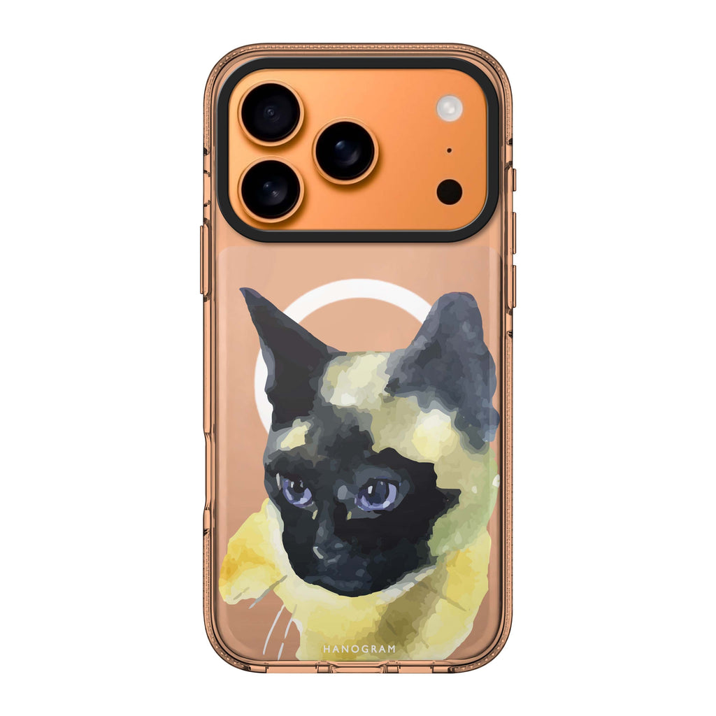 Watercolour Cat 款式 4 iPhone 17 Pro Max MagSafe 水晶透明保護殼 貓圖案設計 圖1