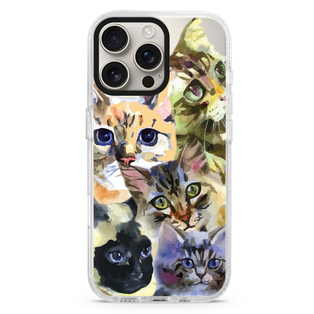 Watercolour Cat Magsafe 兼容水晶透明保護殼