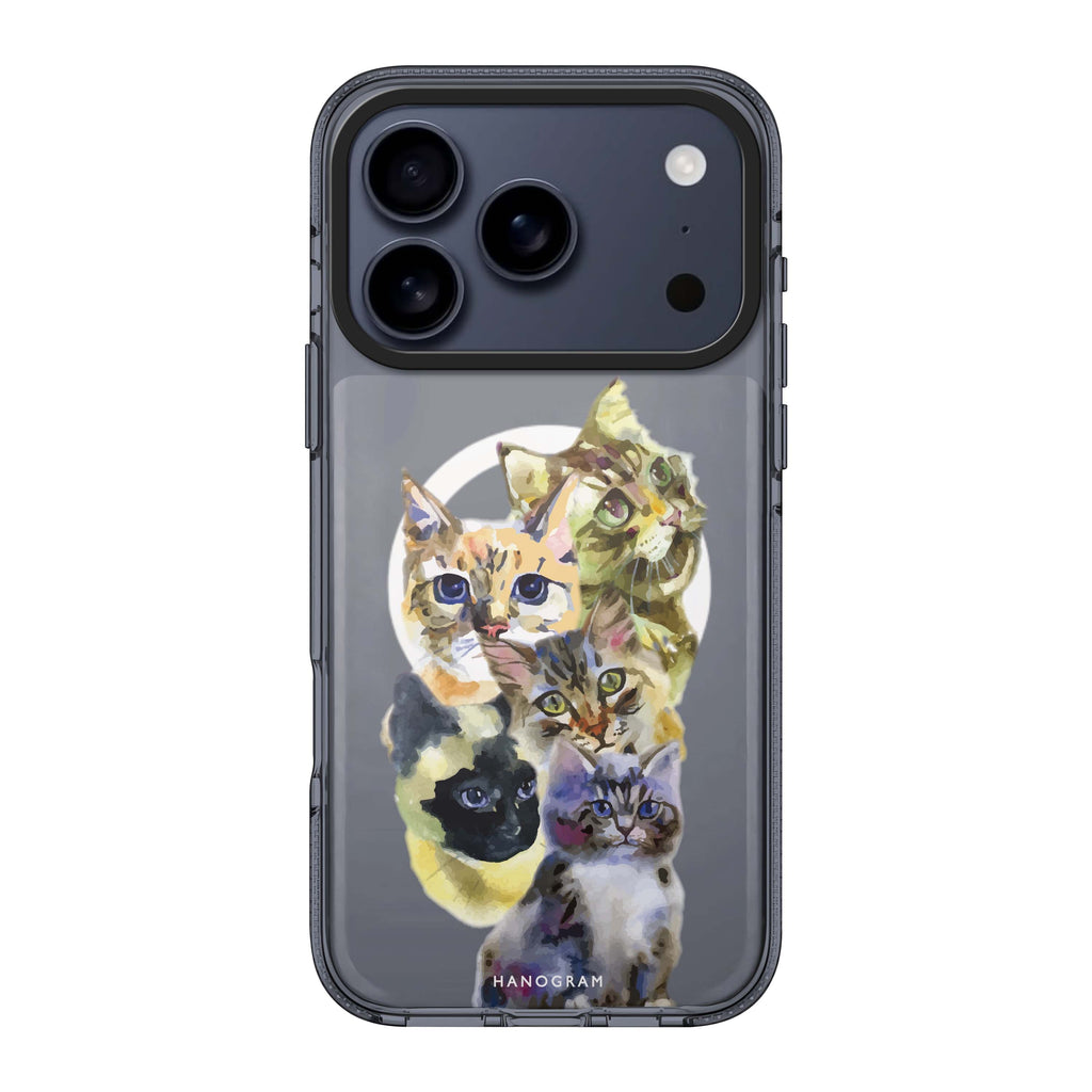 Watercolour Cat 款式 2 iPhone 17 Pro Max MagSafe 水晶透明保護殼 貓圖案設計 圖1