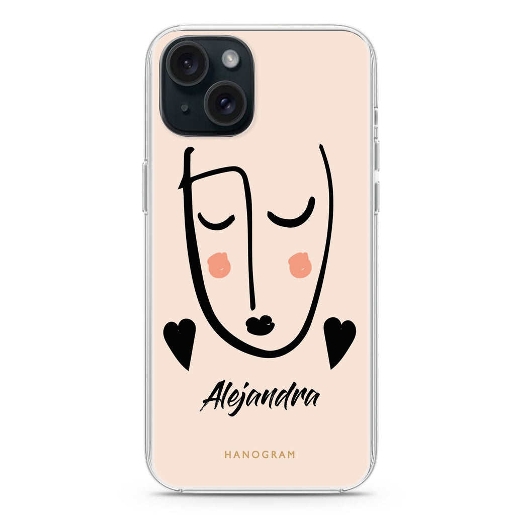Lovely Face iPhone 15 Magsafe 兼容水晶透明保護殼
