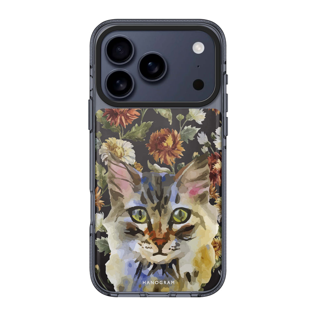 Watercolour Cat 款式 1 iPhone 17 Pro Max MagSafe 水晶透明保護殼 貓圖案設計 圖1