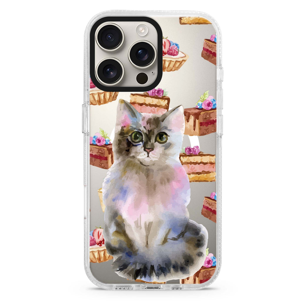 Watercolour Cat Magsafe 兼容水晶透明保護殼