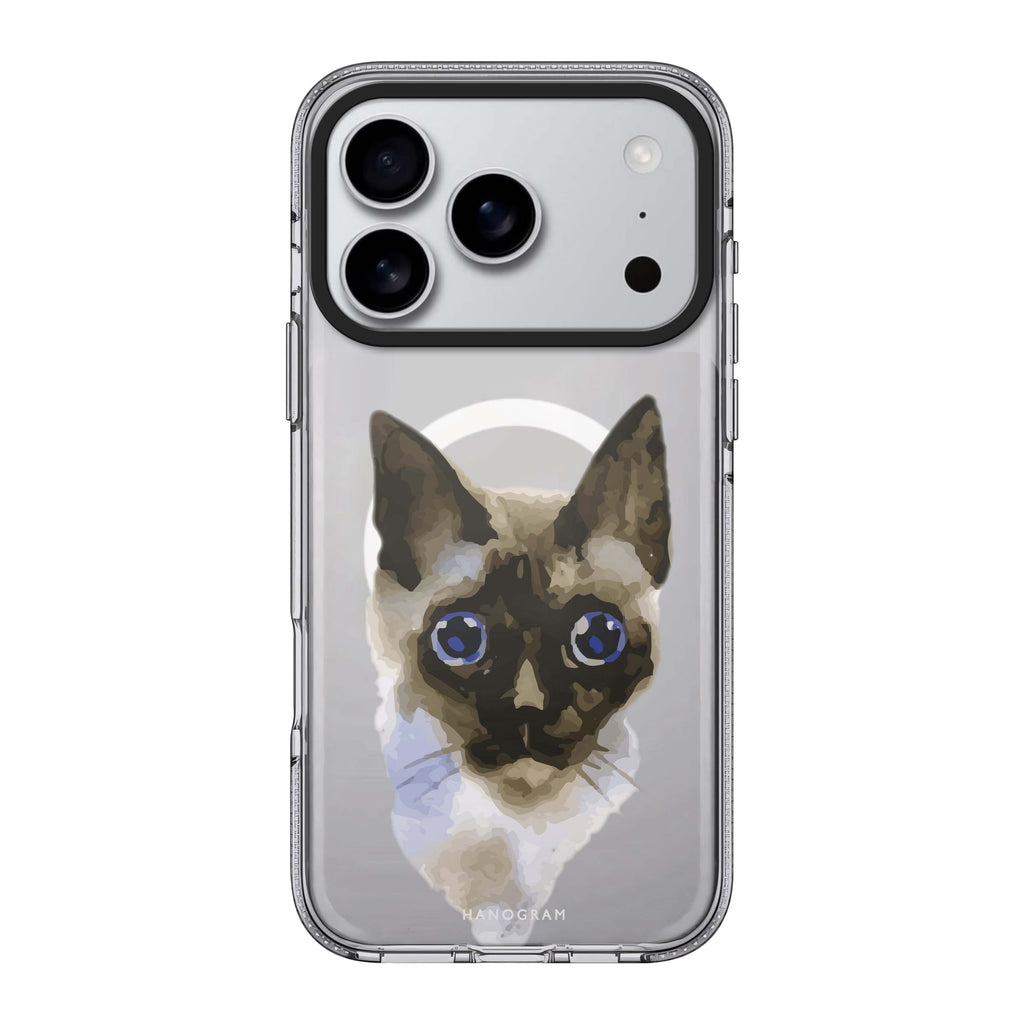 Watercolour Cat 款式 5 iPhone 17 Pro Max MagSafe 水晶透明保護殼 貓圖案設計 圖1