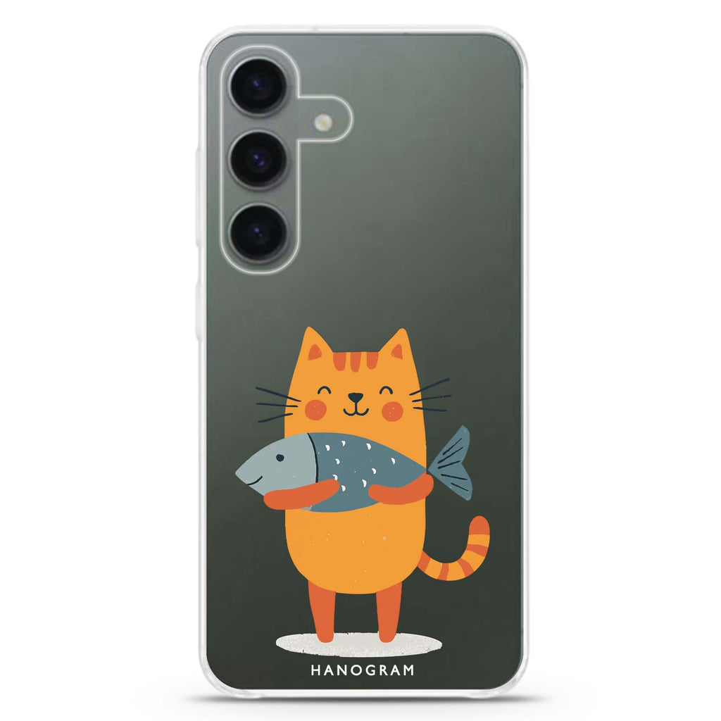 Big Catch Kitty Samsung Galaxy S26/S25/S24 水晶透明保護殼正面展示