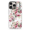Marble and Pink Floral iPhone 16 Pro & 16 Pro Max Case - Personalized and Stylish Protection