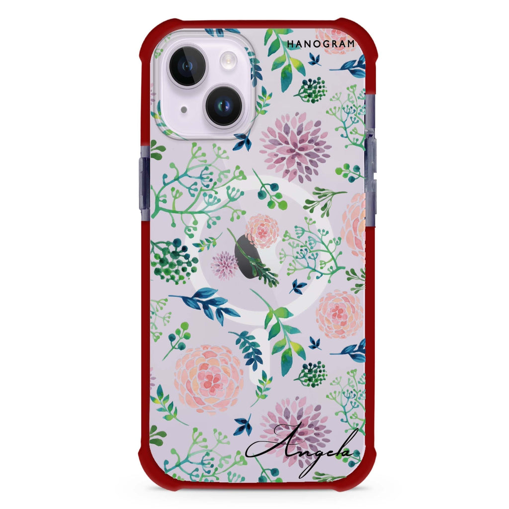 Paint Flower iPhone 15 Plus Magsafe 兼容超強防摔保護殼