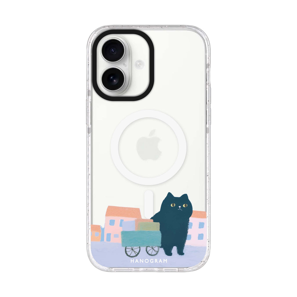 Purrfect New Home iPhone 17 水晶透明保護殼正面展示