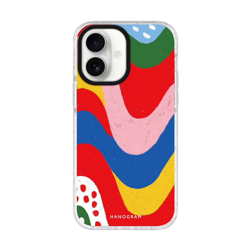 Candy Stripe Glow iPhone 17 水晶透明保護殼正面展示