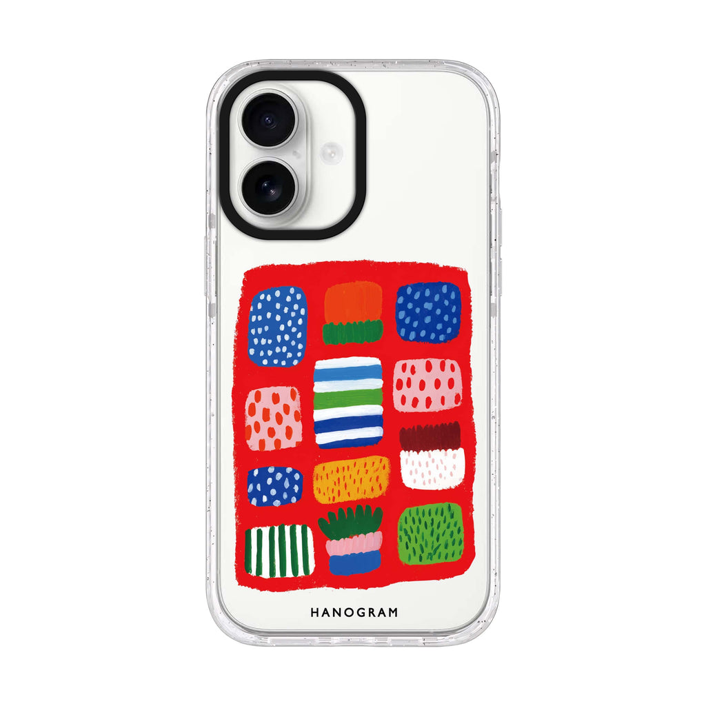 Tropical Candy Lines iPhone 17 水晶透明保護殼正面展示