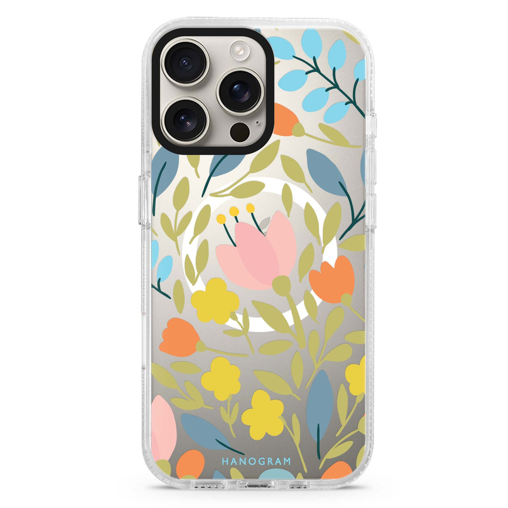 Floral Magsafe 兼容水晶透明保護殼