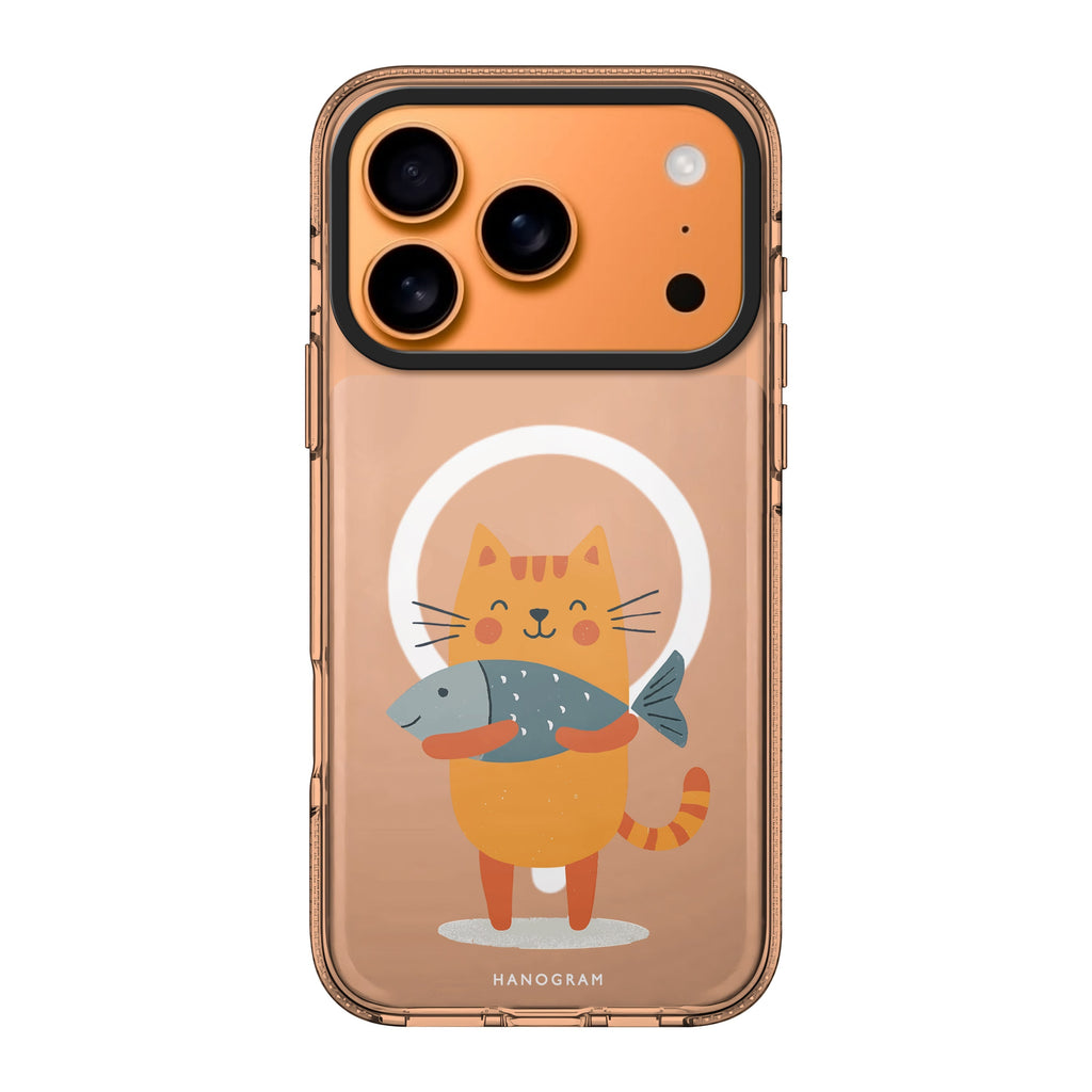 Big Catch Kitty iPhone 17 Pro Max MagSafe 水晶透明保護殼 貓圖案設計 圖1