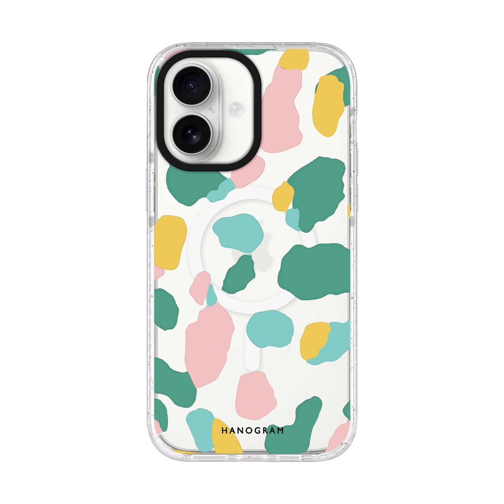 Cotton Candy Leopard iPhone 17 水晶透明保護殼正面展示