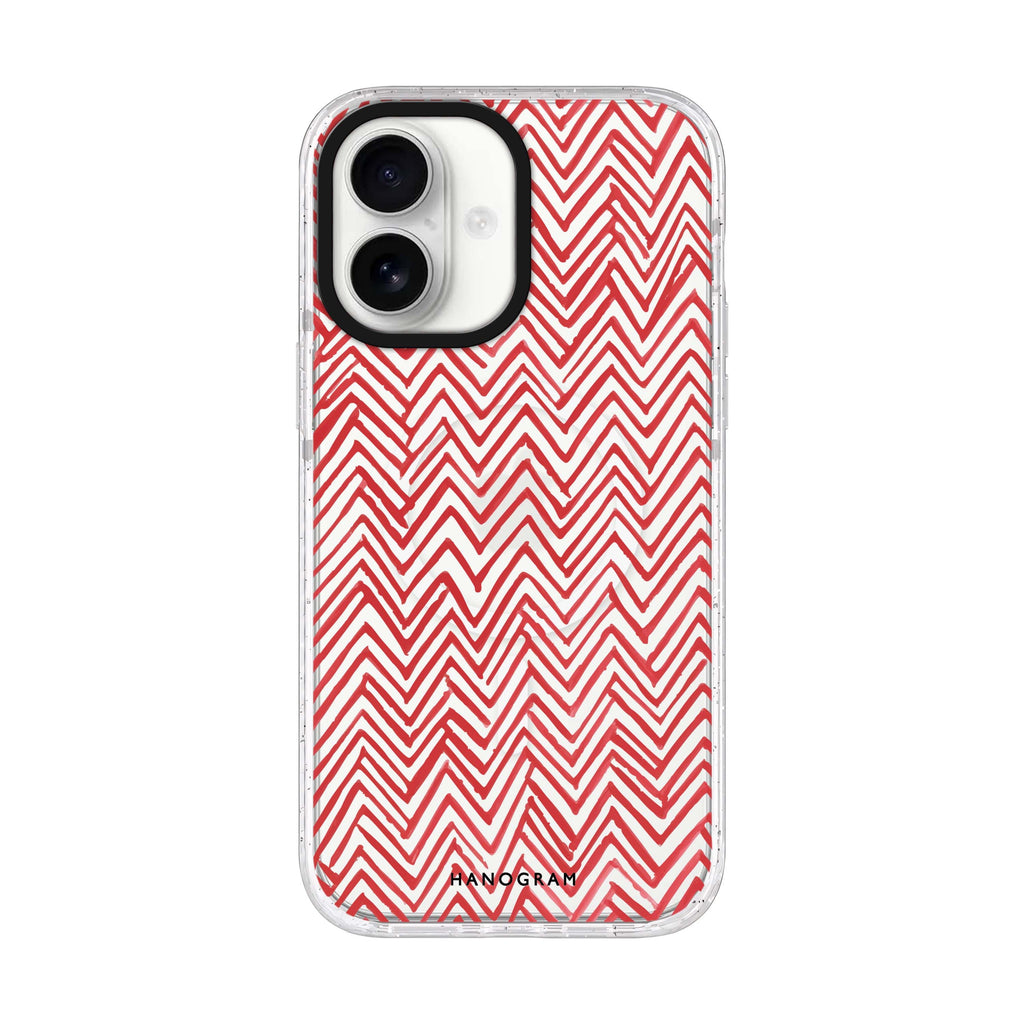 Crimson Currents iPhone 17 水晶透明保護殼正面展示