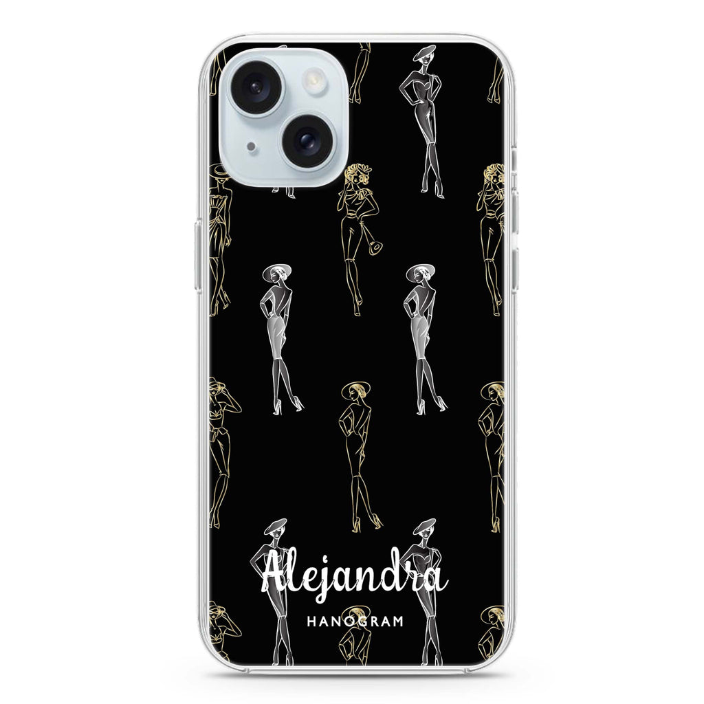 Elegant Girls Seamless iPhone 15 水晶透明保護殼