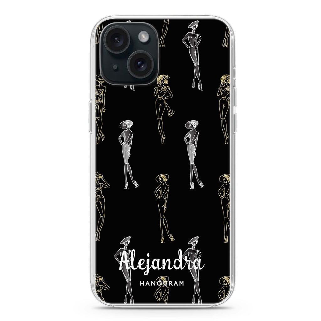 Elegant Girls Seamless iPhone 15 Plus Magsafe 兼容水晶透明保護殼