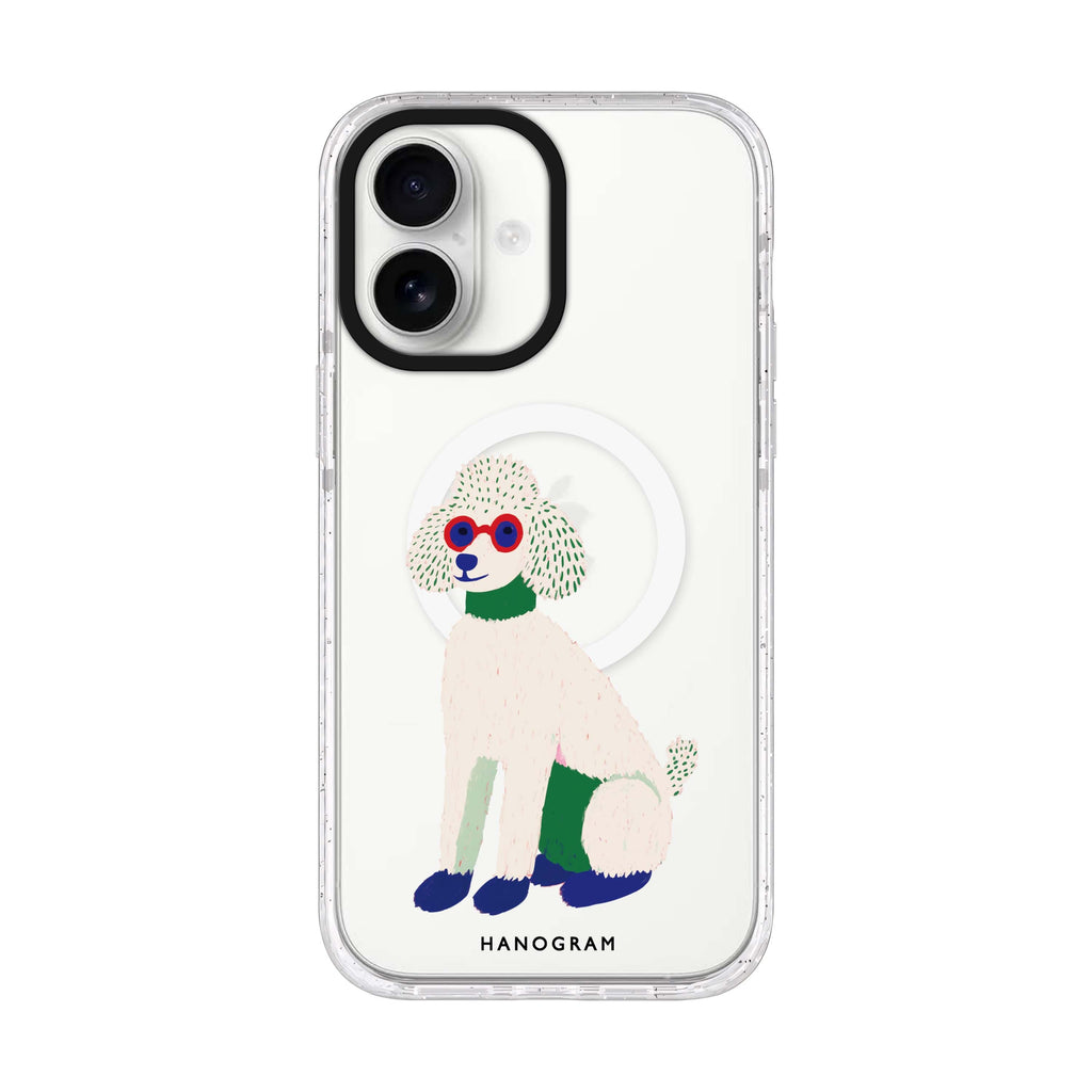 Peace & Poodle iPhone 17 水晶透明保護殼正面展示