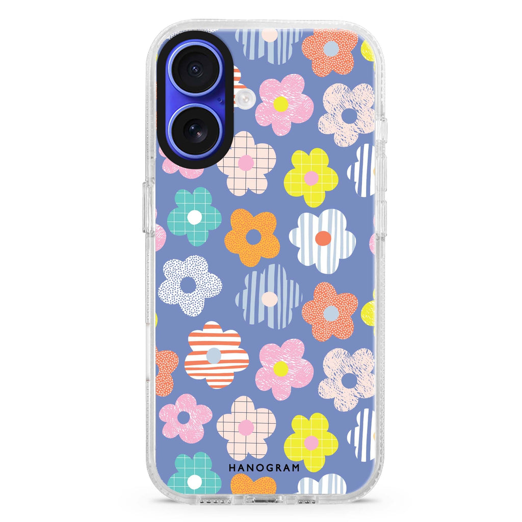 Floral Pattern Magsafe 兼容水晶透明保護殼