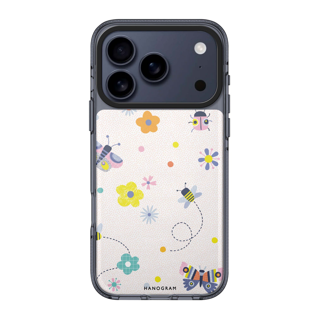Cute Floral iPhone 17 Pro Max MagSafe 水晶透明保護殼 花卉圖案設計 圖1