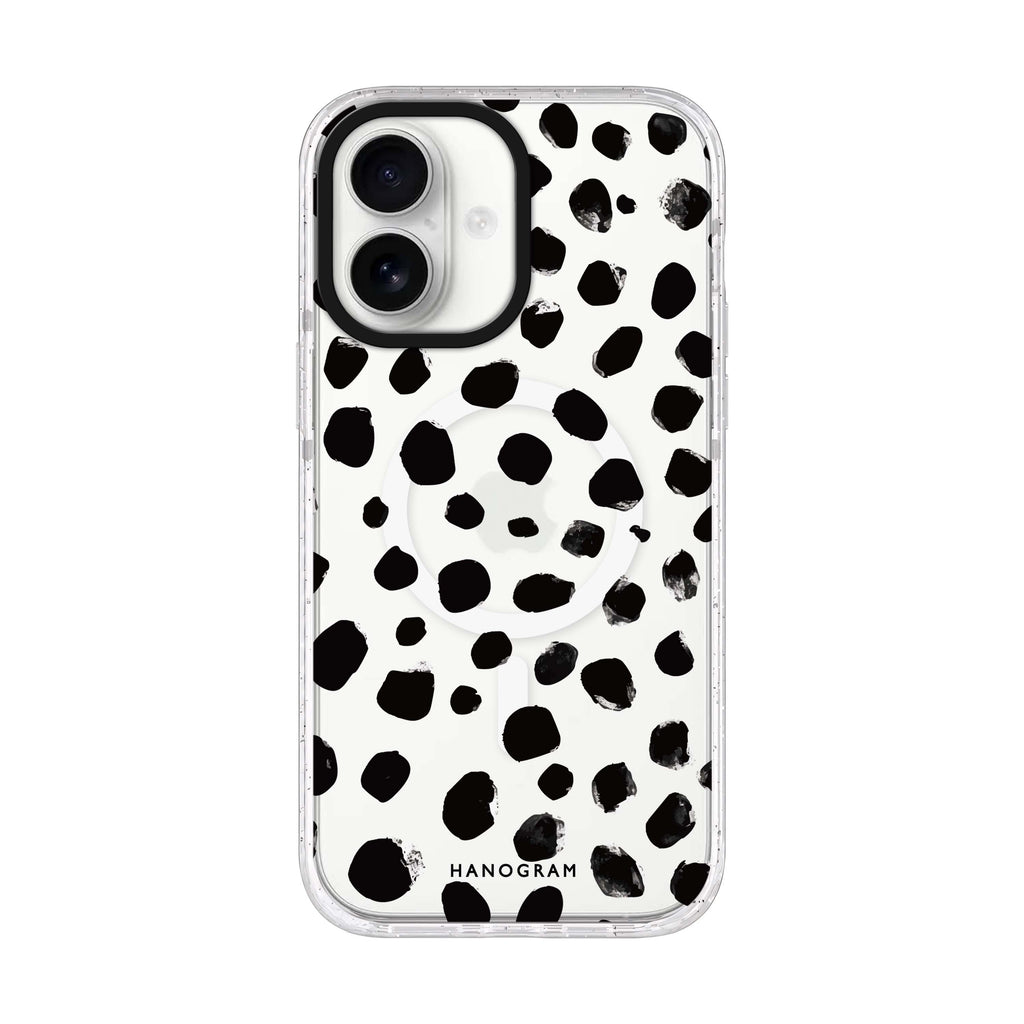 Classic Dalmatian Spots iPhone 17 水晶透明保護殼正面展示