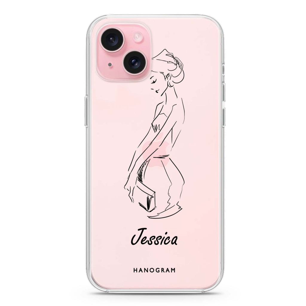 Scribble Girl iPhone 15 水晶透明保護殼