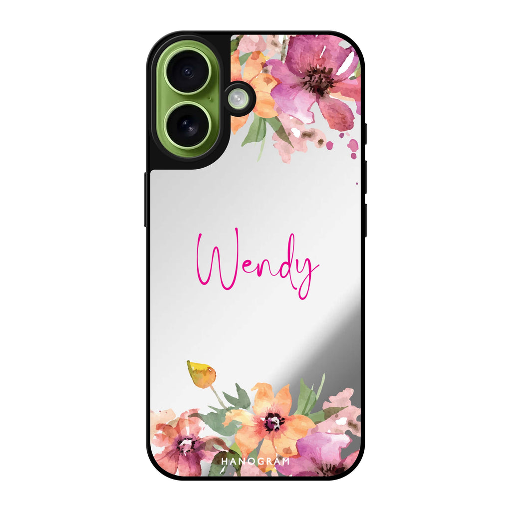 Reflective iPhone 16 Mirror Case –Garden Glow Design