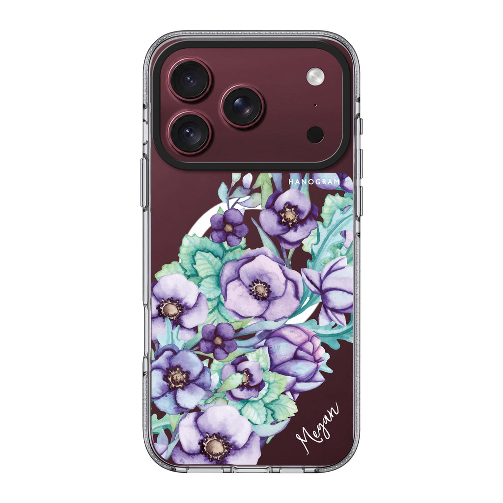 Purple Floral II 水晶透明保護殼