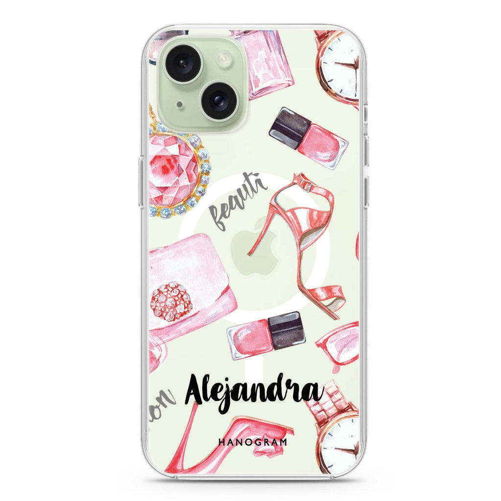Fashion Sets II iPhone 15 Plus Magsafe 兼容水晶透明保護殼