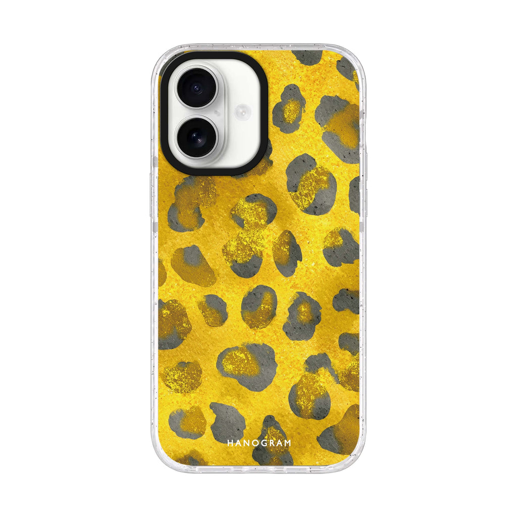Golden Luxe Leopard iPhone 17 水晶透明保護殼正面展示