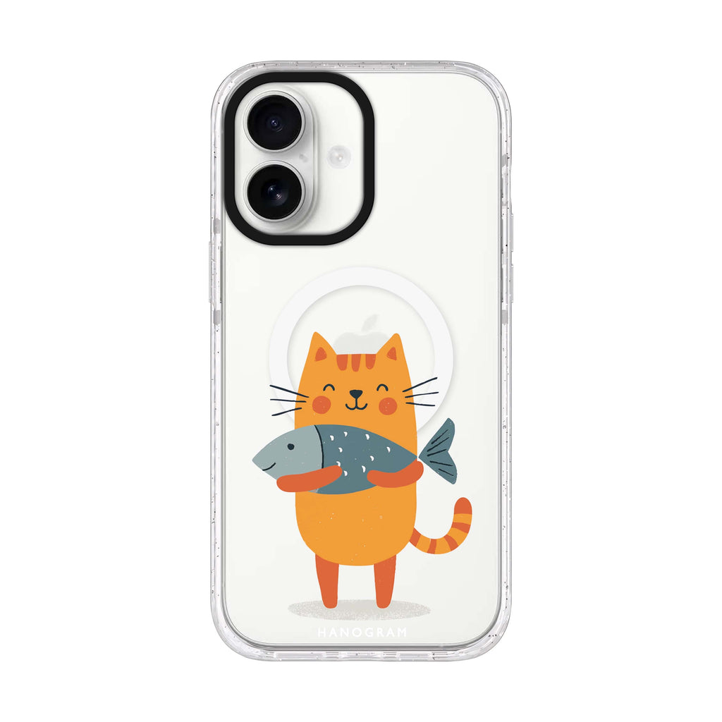 Big Catch Kitty iPhone 17 水晶透明保護殼正面展示