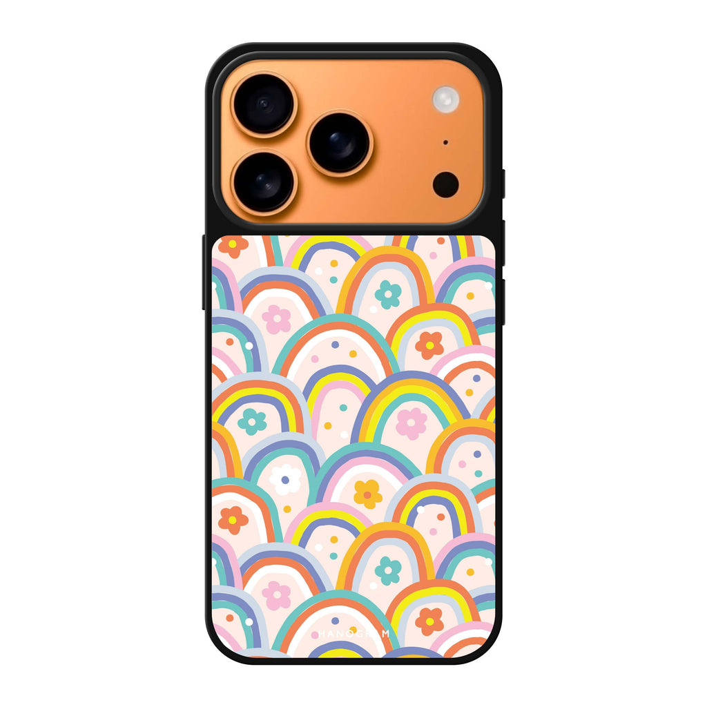 Colourful Rainbow Floral 彩色花卉 iPhone 17 Pro Max 鏡面手機殼主圖