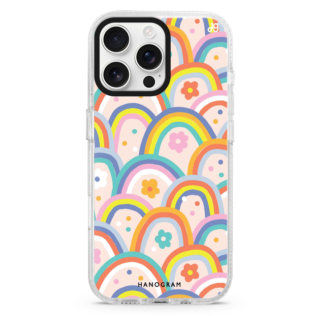 Colourful Rainbow Floral iPhone 16 Pro & 16 Pro Max Case - Personalized and Stylish Protection